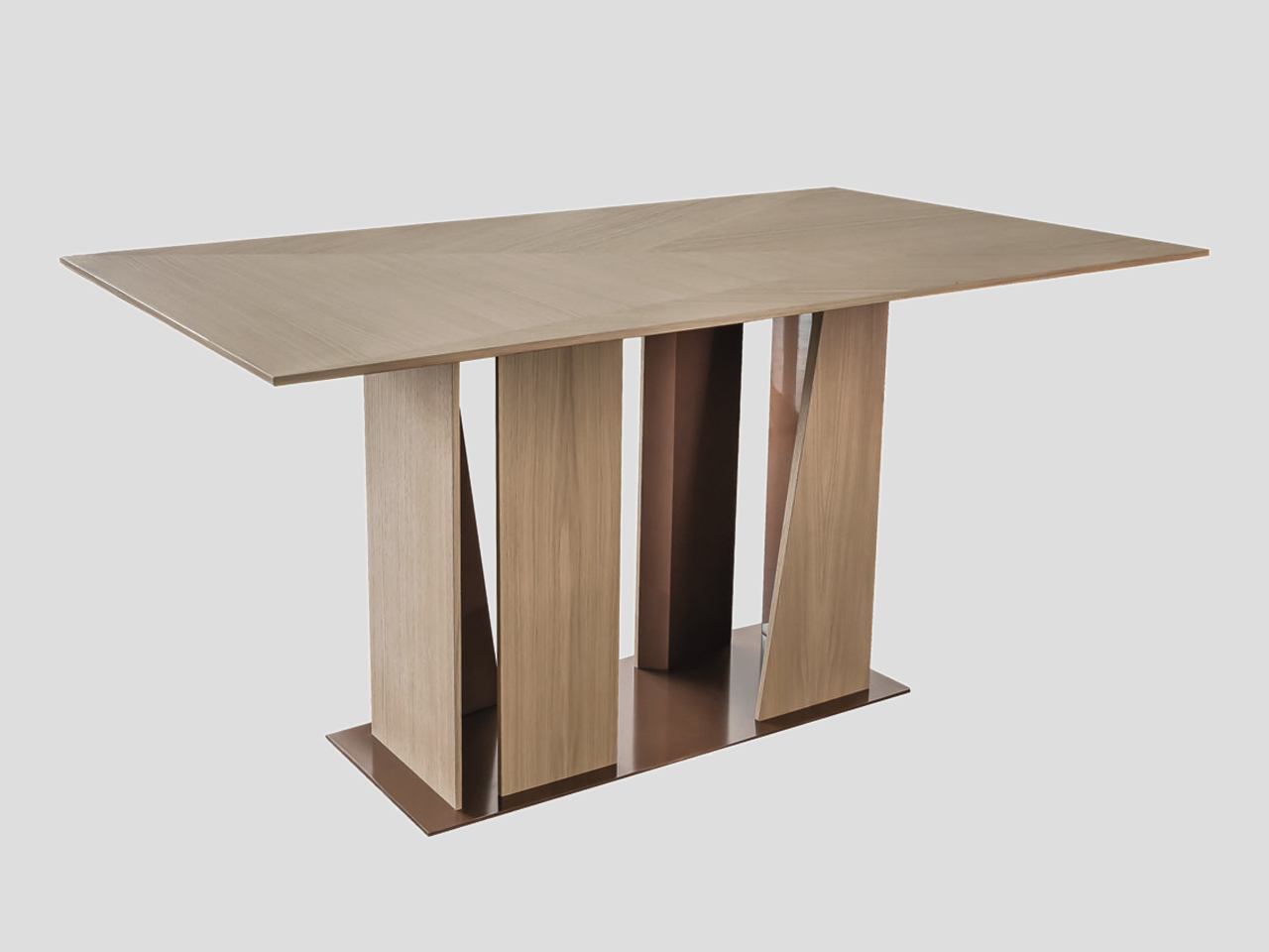 Moderan trpezarijski sto sa centralnom stopom od drveta PRISMA Linea Milanovic
