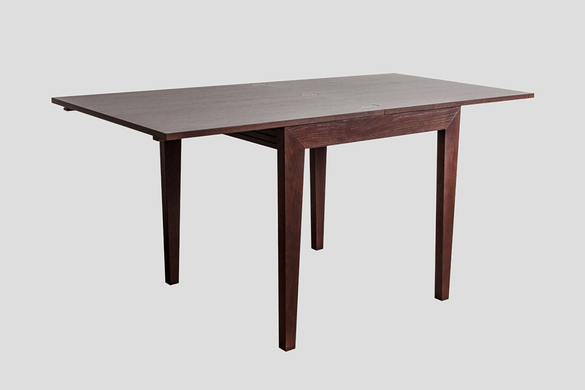 Modern solid wood extendable square dining table Serbia manufacture production BOOK LINEA MILANOVIC