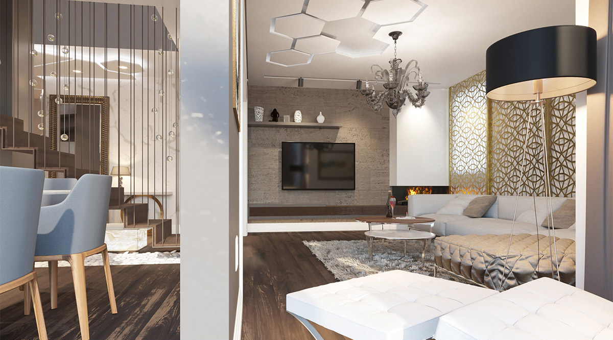Luxury duplex interior design SRB