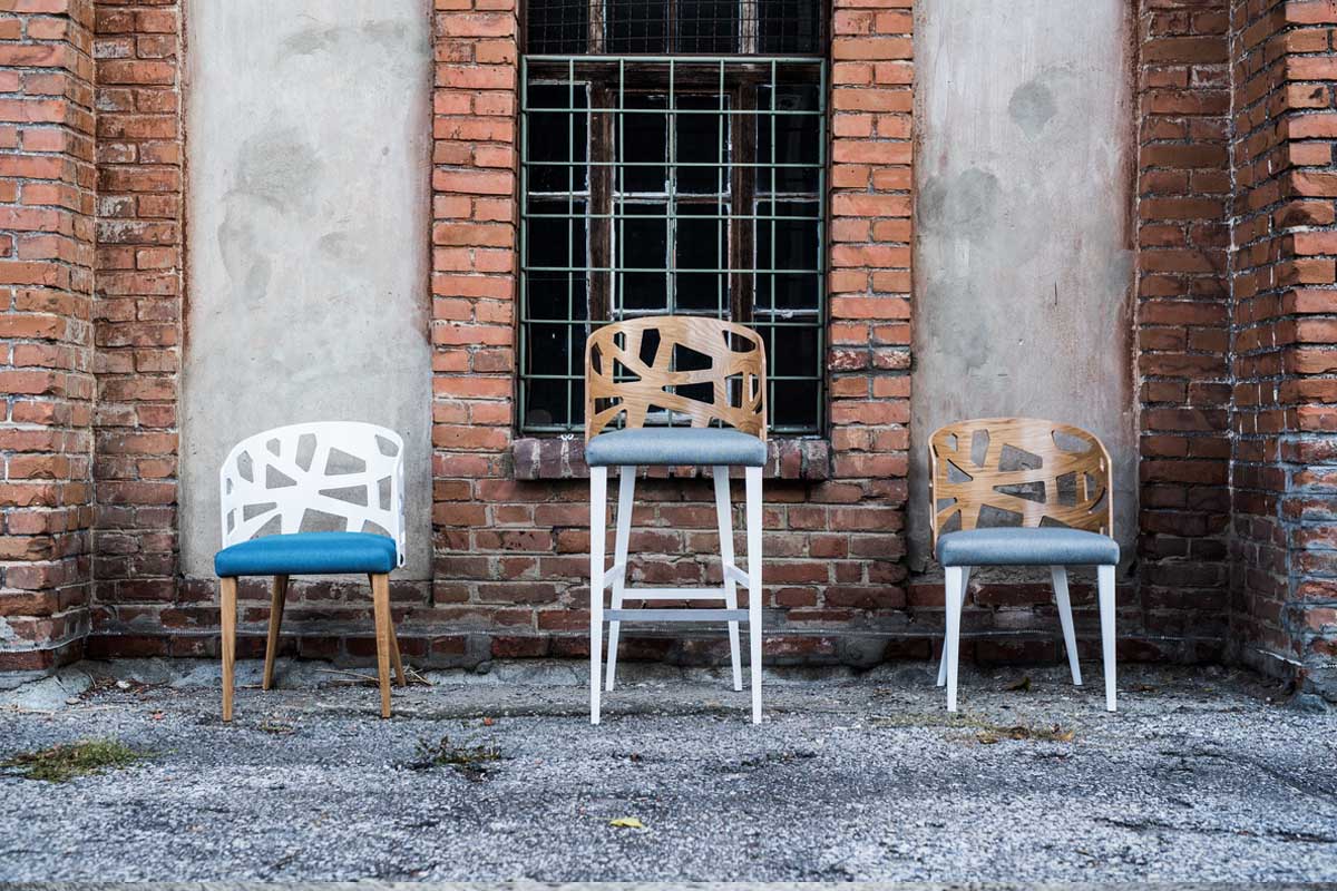 Modern chairs solid wood Serbia manufacture Linea Milanovic