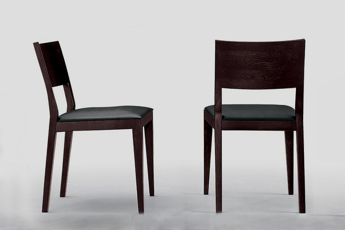 Modern solid wood armchair with upholstered seating Serbia manufacture production QUADRA