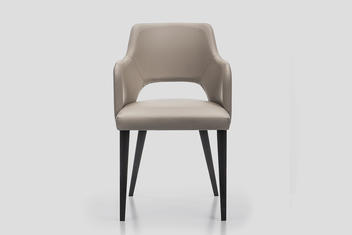 Modern upholstered by choice armchair with wooden legs Serbia manufacture Linea Milanovic