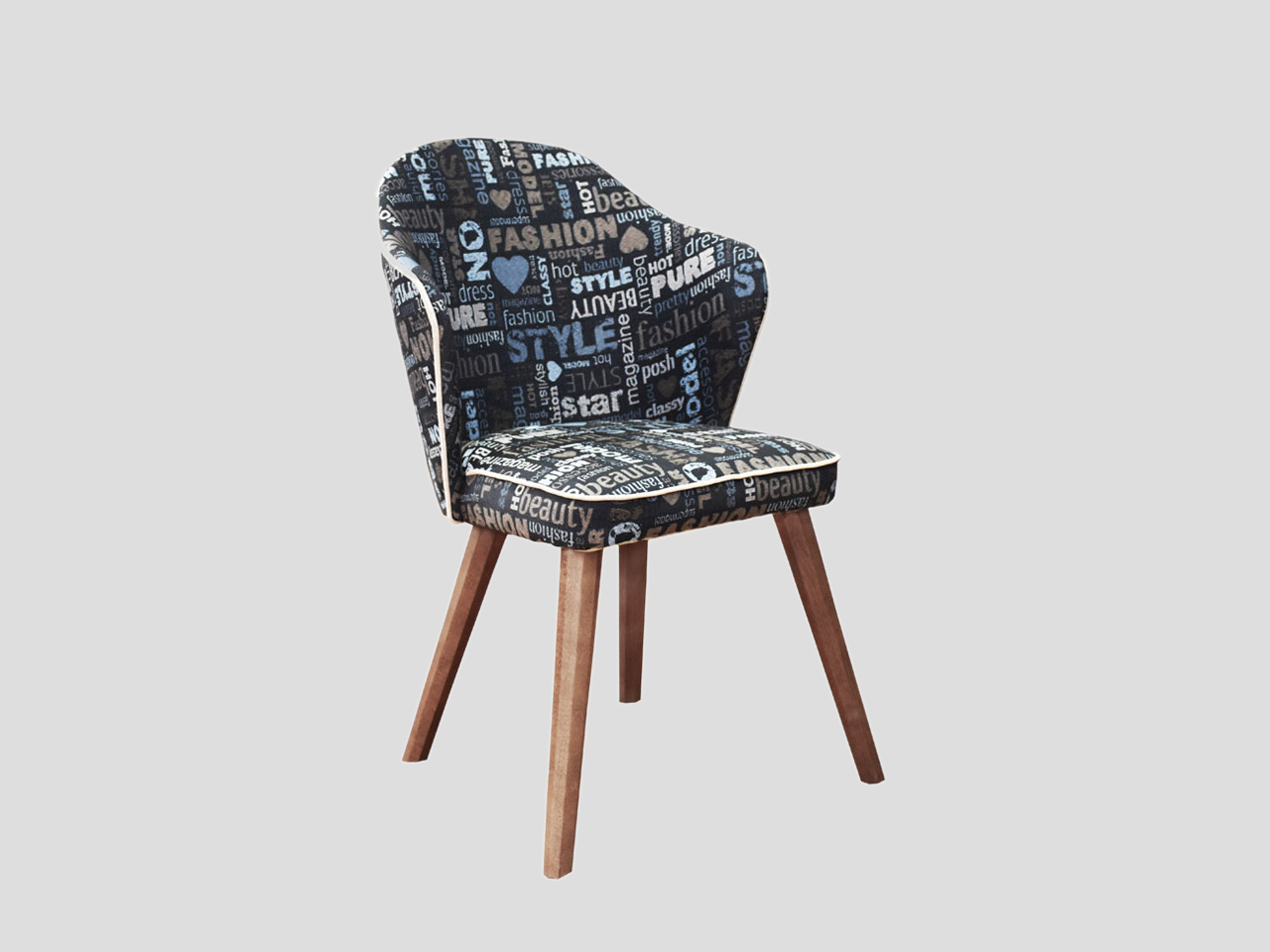 Moderna tapacirana stolica sa drvenim nogama AURA Linea Milanovic