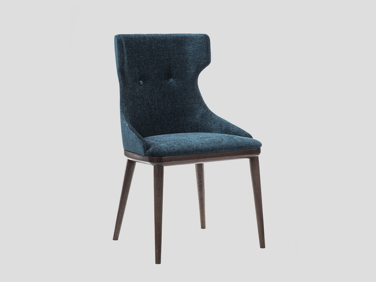 Moderna tapacirana stolica sa drvenim nogama i dugmicima DESTRA Linea Milanovic