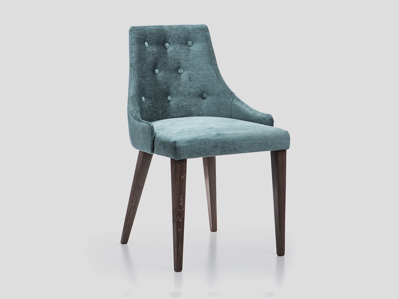 Moderna tapacirana stolica za ugostiteljstvo sa dugmicima i drvenim nogama SOFIA Linea Milanovic