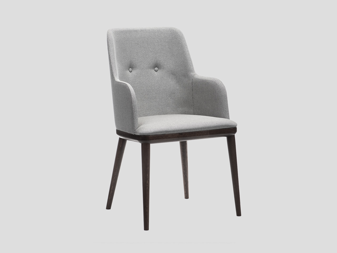 Moderna trpezarijska stolica sa rukonaslonima i tapaciranim sedistem i