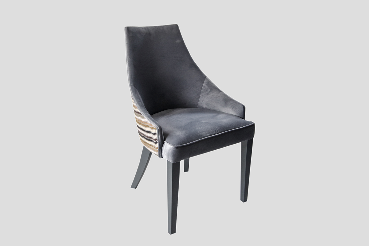 modern upholstered chair with solid wood legs Serbia manufacture production HARMONY Linea Milanovic