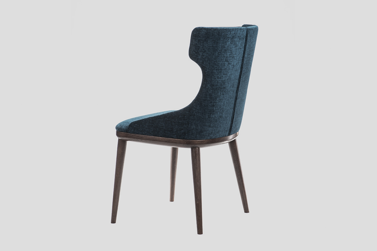 modern upholstered chair with solid wood legs Serbia manufacture production destra Linea Milanovic