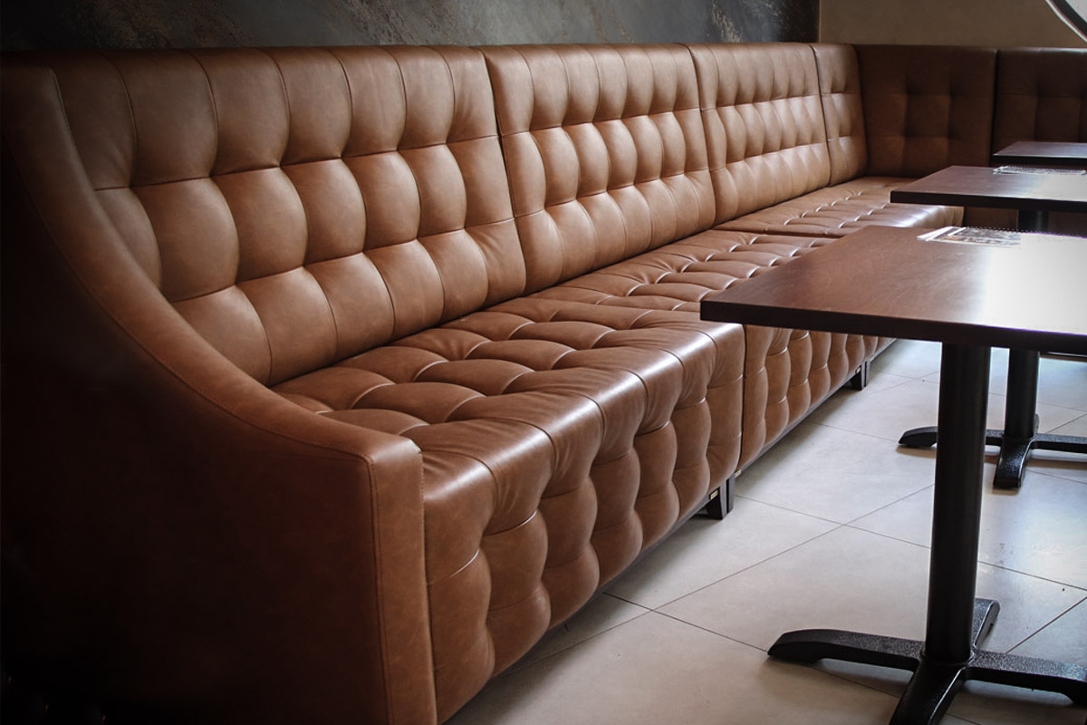 Custom made chester bar seating both restaurant furnishing Serbian manufacture Linea Milanovic