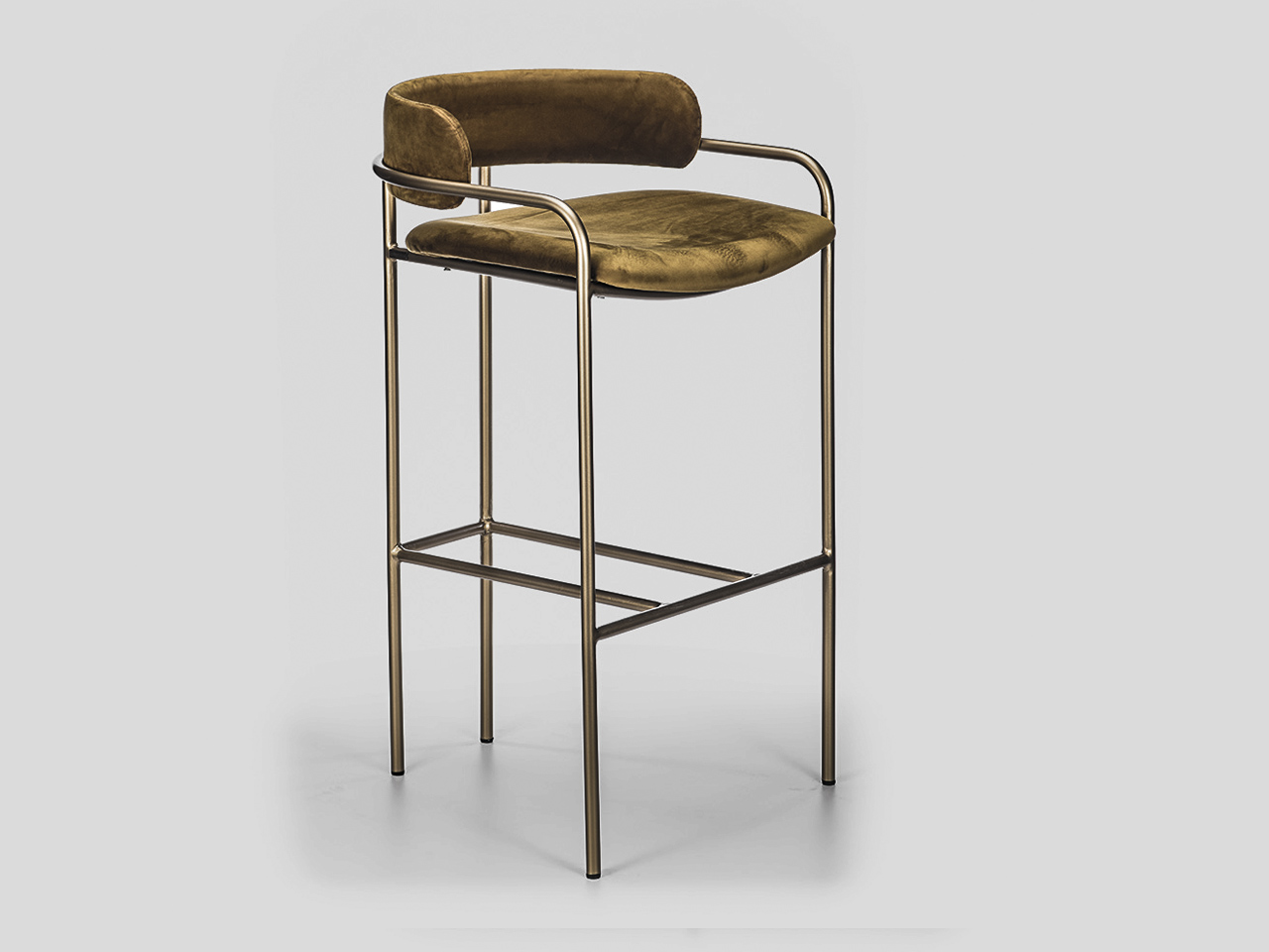 Luksuzna moderna tapacirana barska stolica sa metalnim nogama Linea Milanovic