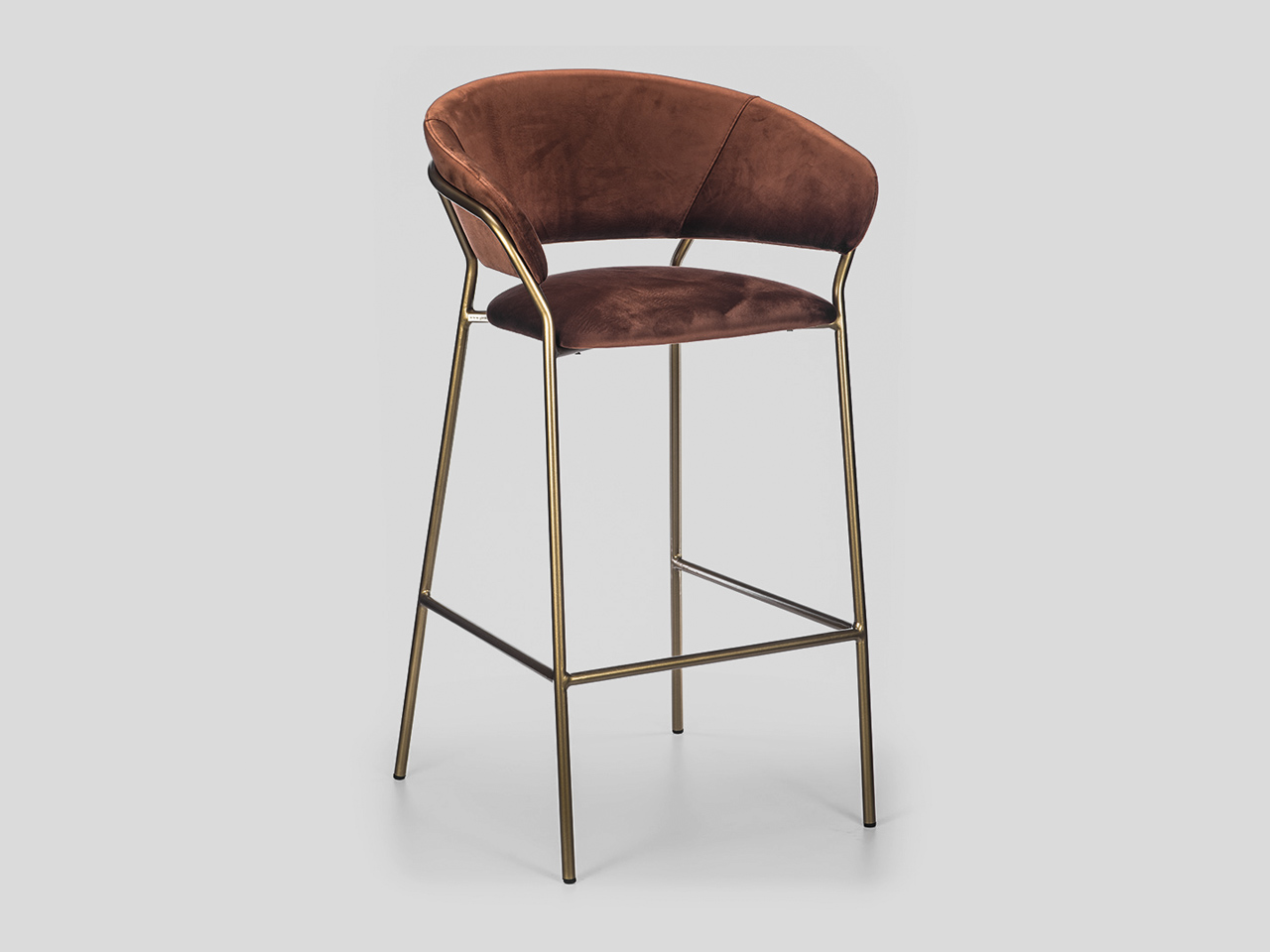 Luksuzna tapacirana barska stolica sa metalnim nogama Linea Milanovic
