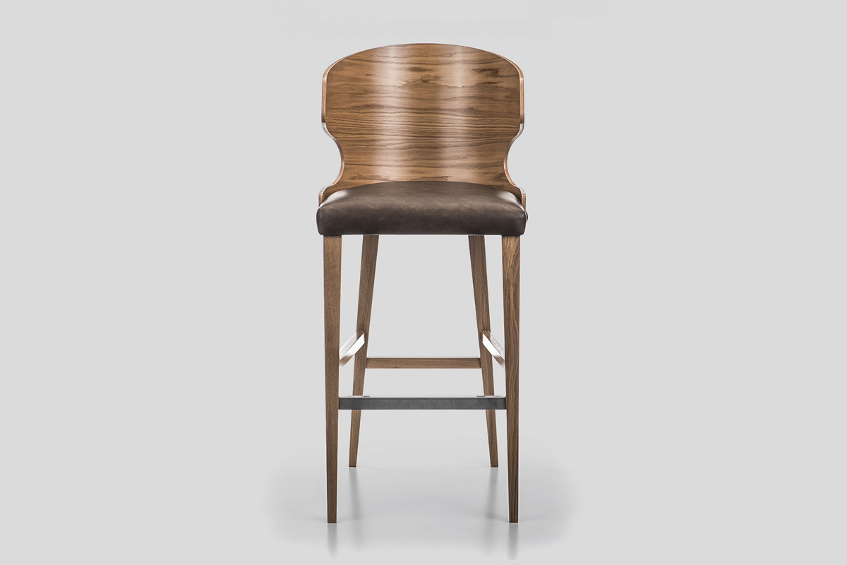 Luxury modern solid wood upholstered high chair Serbian production Linea Milanovic YPSILON B WOOD custom made furniture