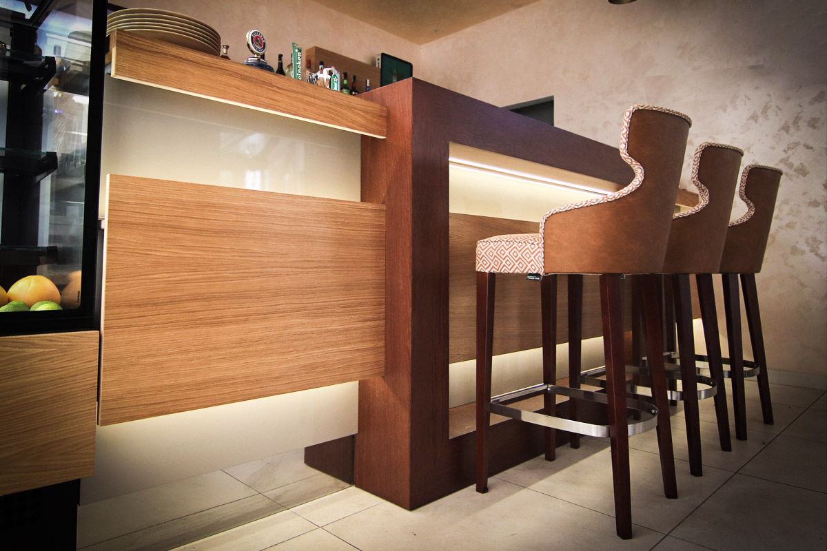 Modern custom made wooden bar counter Serbian production Linea Milanovic Belgrade