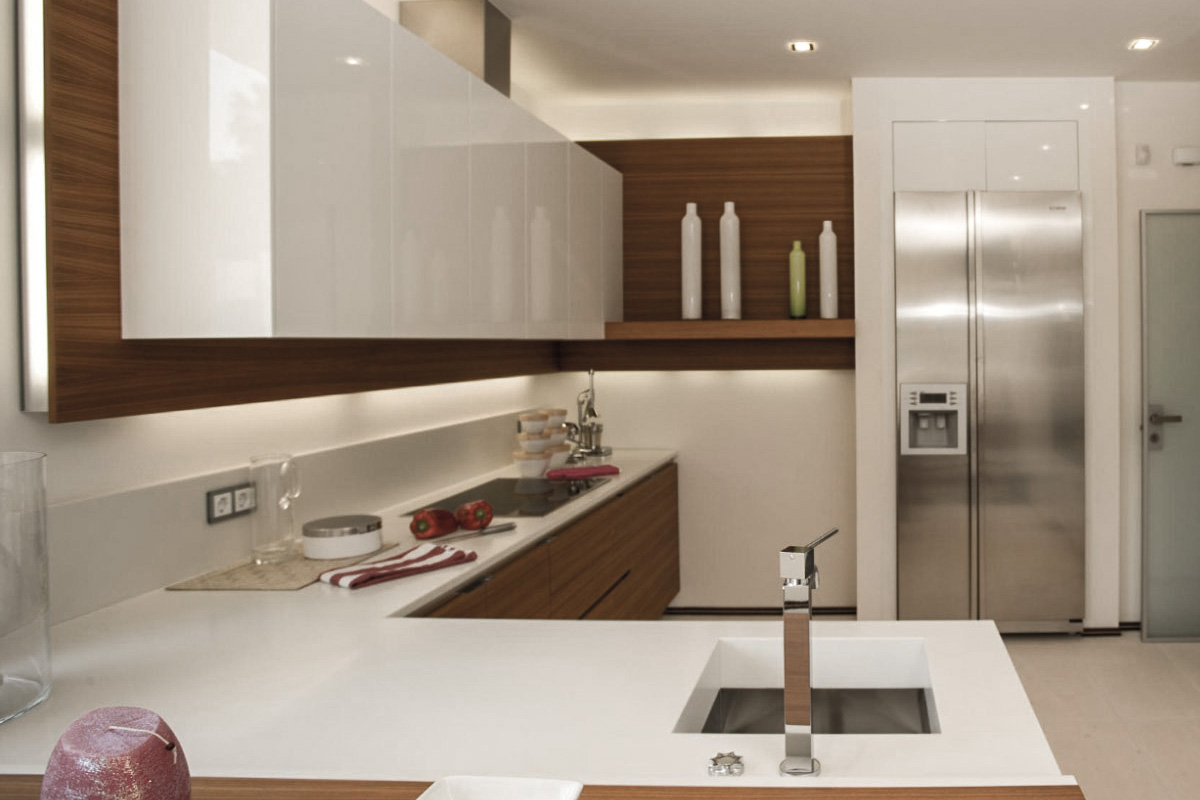 Modern wooden white MDF high quallity custom made kitchens design Linea Milanovic Beograd