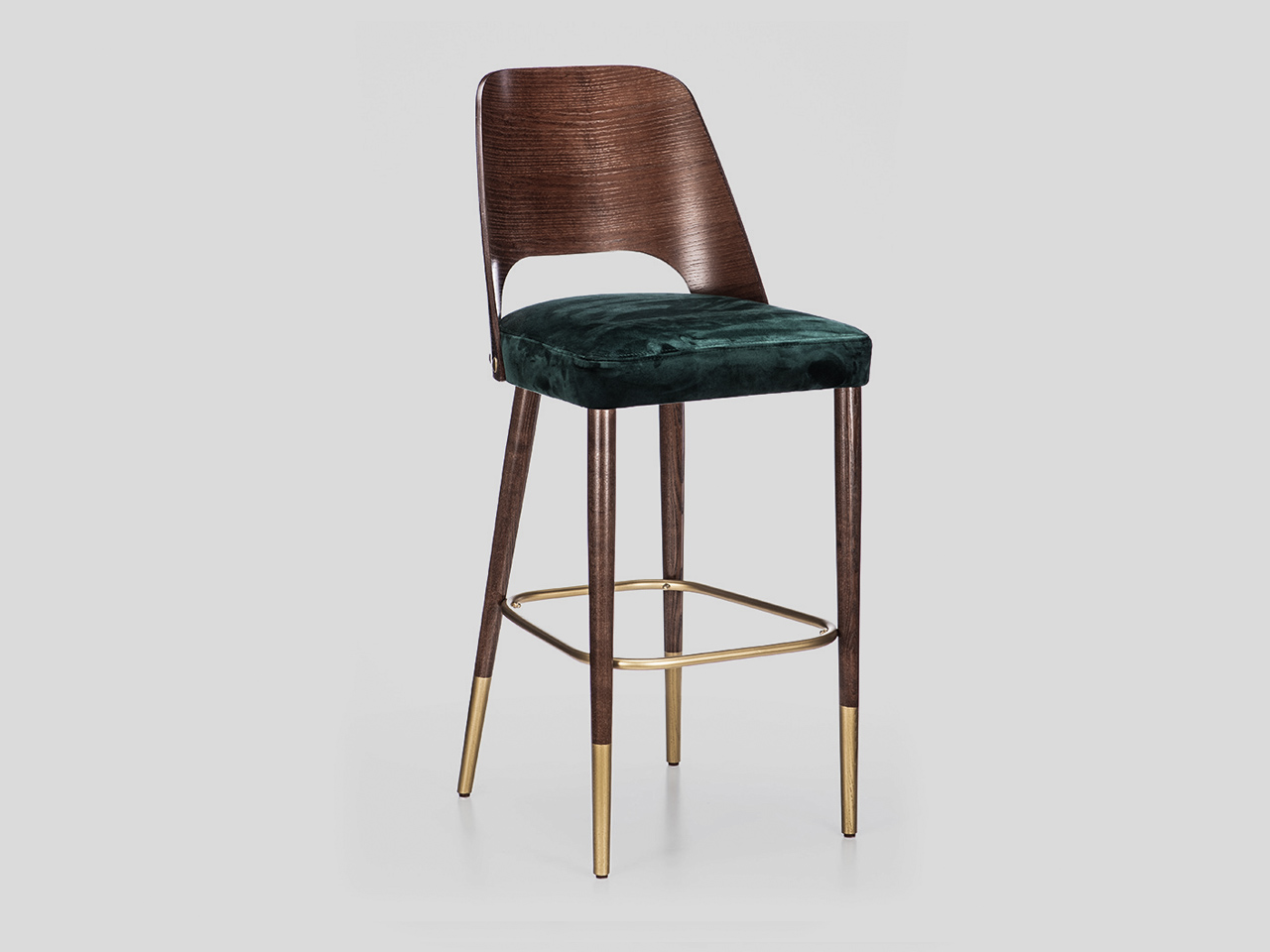 Moderna barska tapacirana stolica sa drvenim naslonom materijali po zelji Linea Milanovic namestaj po meri