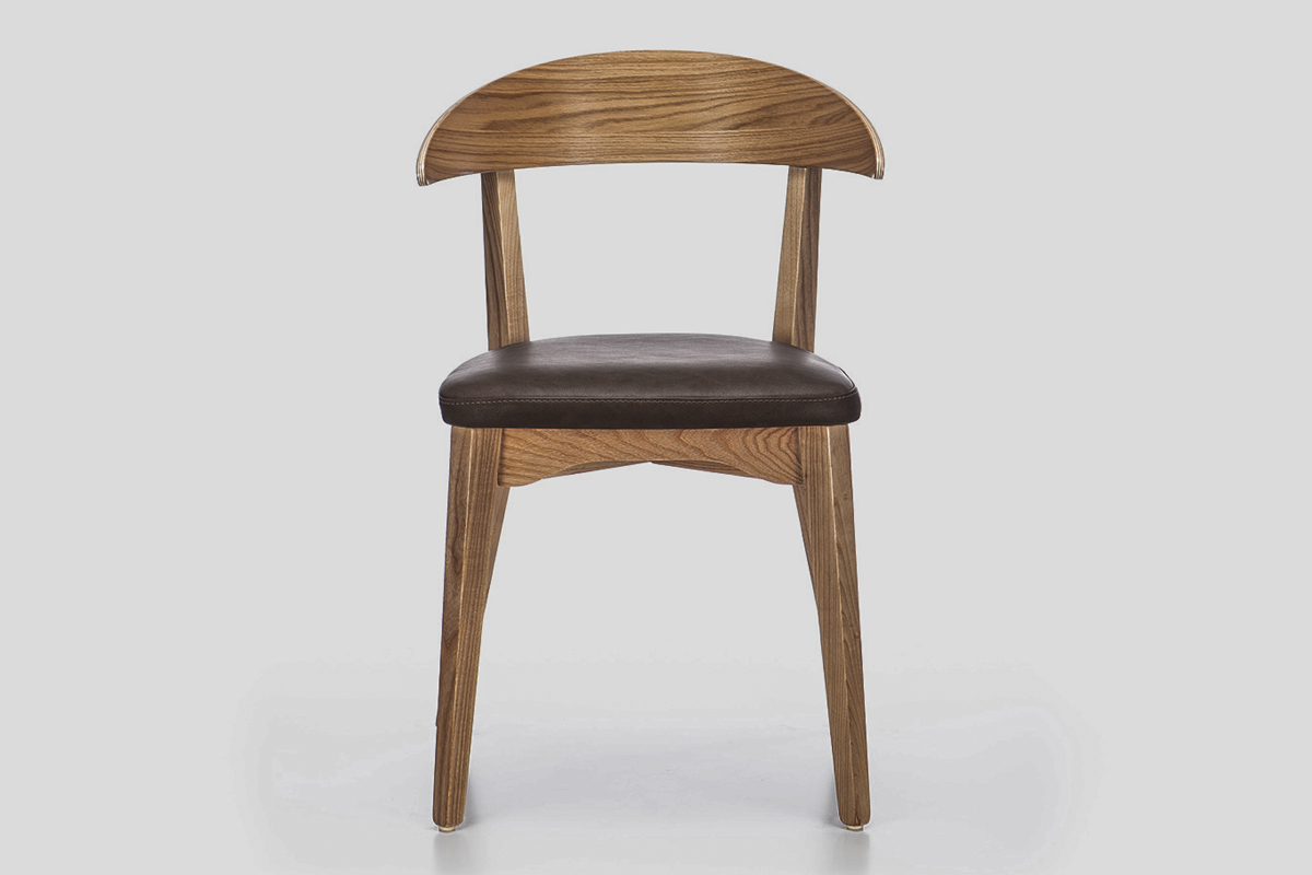 Solid oak wood chair leather Serbia Manufacture Linea Milanovic